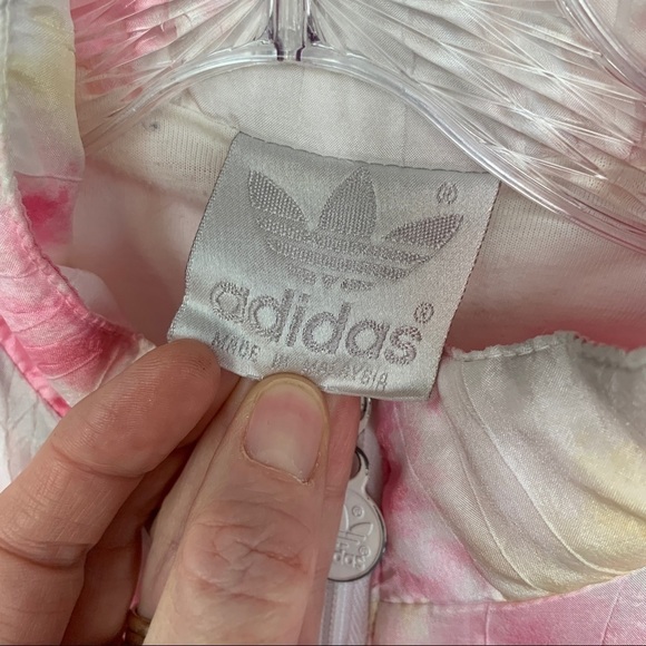 Adidas Vintage Tie Dye Pink White Yellow Full Zip Jacket Size S - Picture 3 of 7